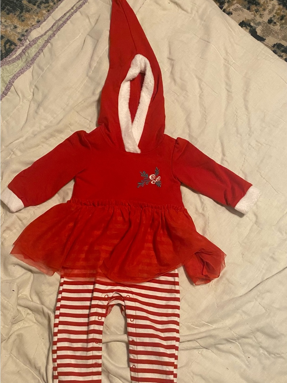Cat & Jack Red and White Kids Tutu dress w/attached Leggings